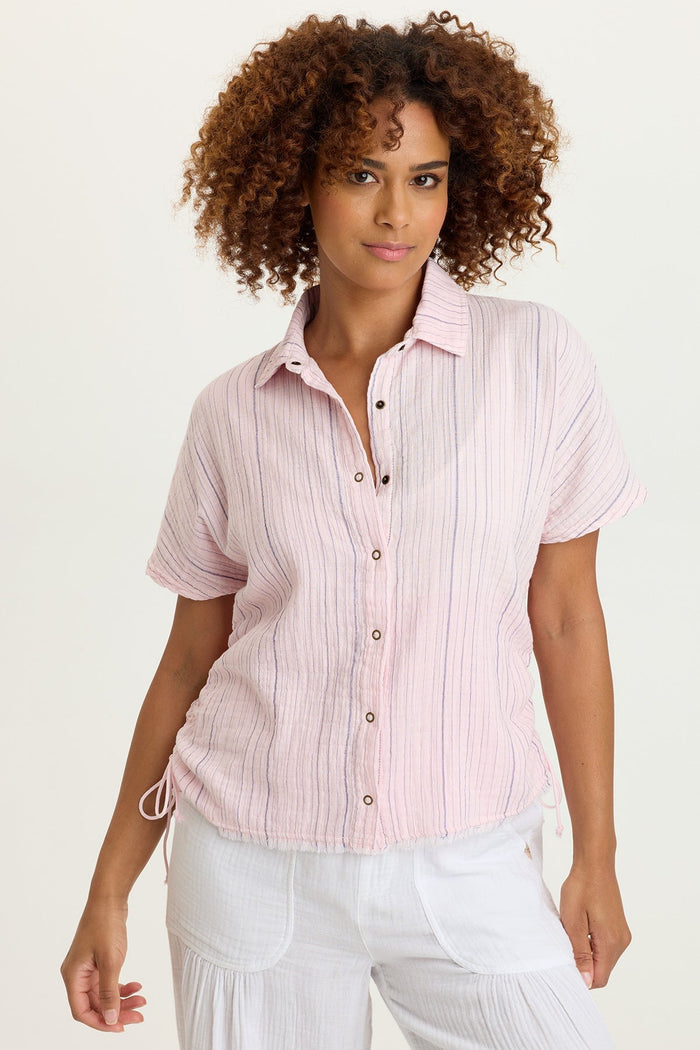 XCVI Creston Striped Gauze Top