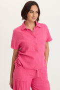 XCVI Creston Striped Gauze Top