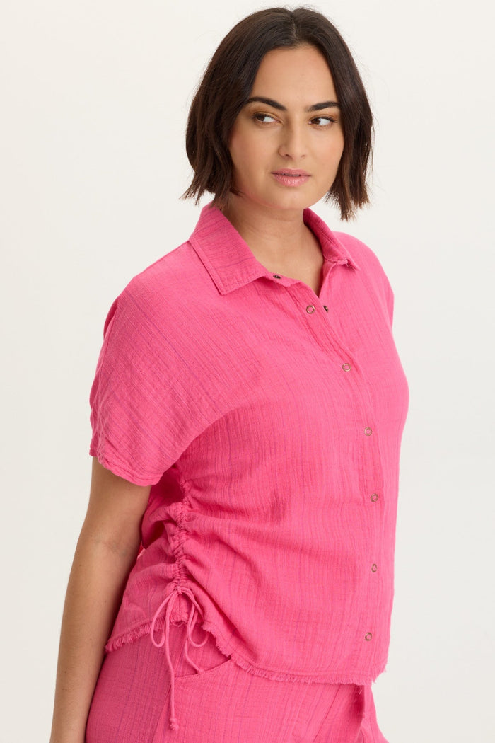 XCVI Creston Striped Gauze Top