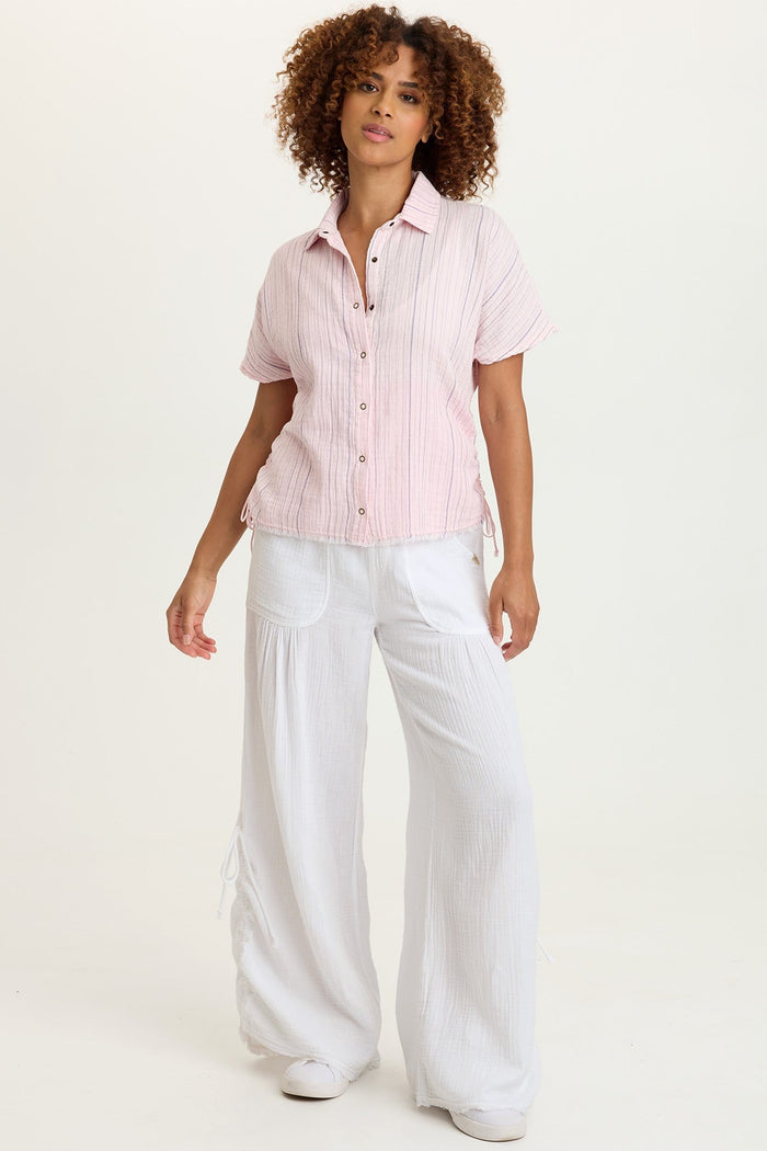 XCVI Creston Striped Gauze Top