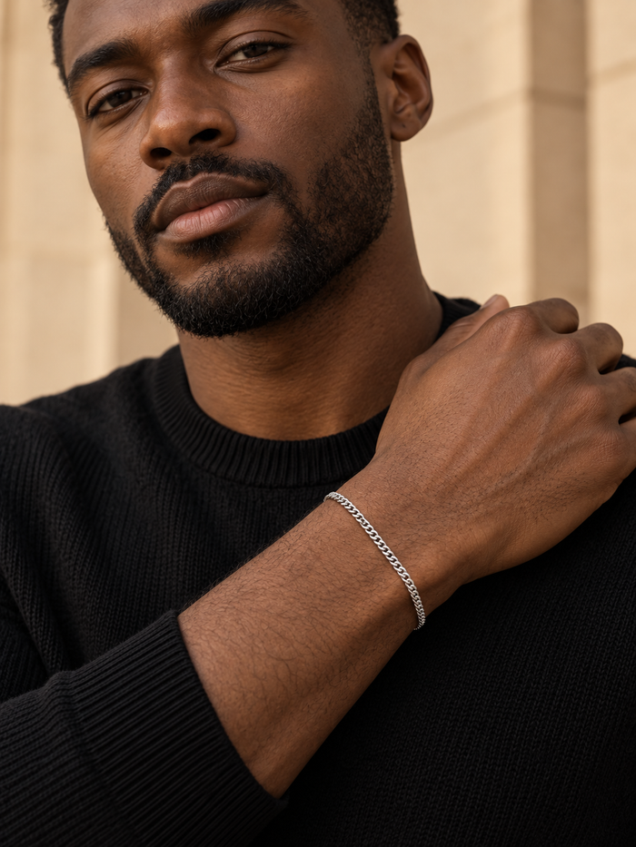 CURB CUBAN BRACELET (SILVER) 3MM