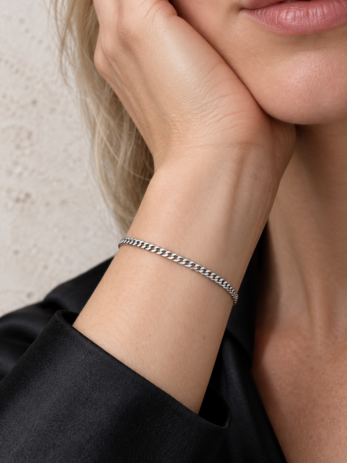 CURB CUBAN BRACELET (SILVER) 3MM