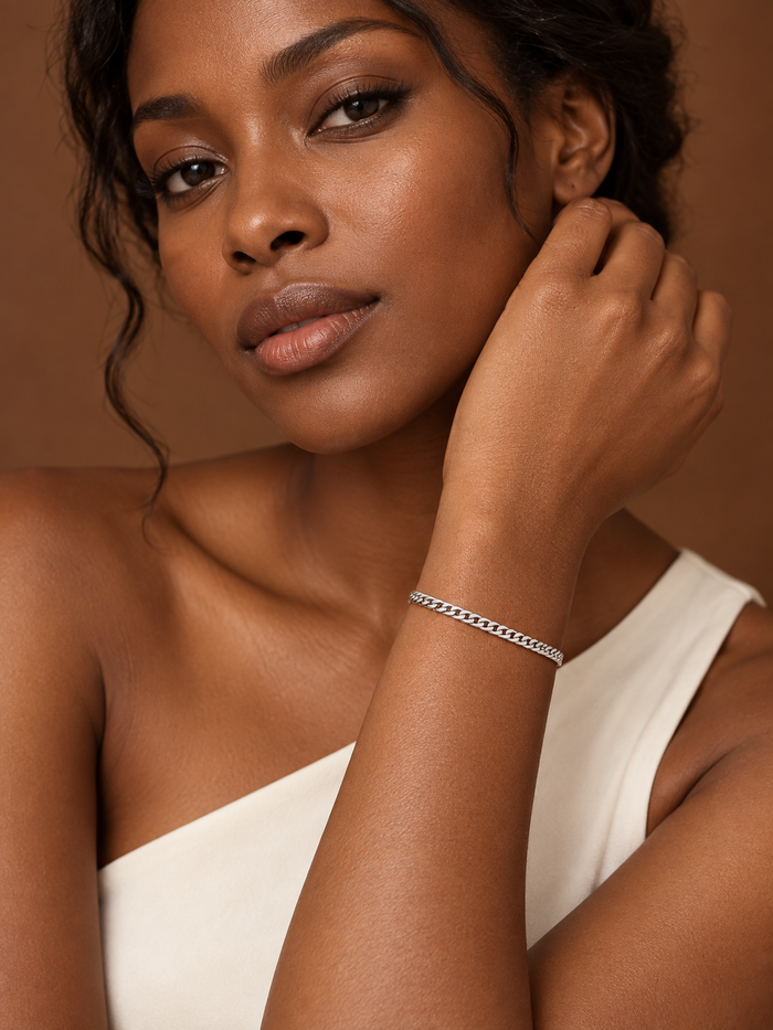 CURB CUBAN BRACELET (SILVER) 3MM