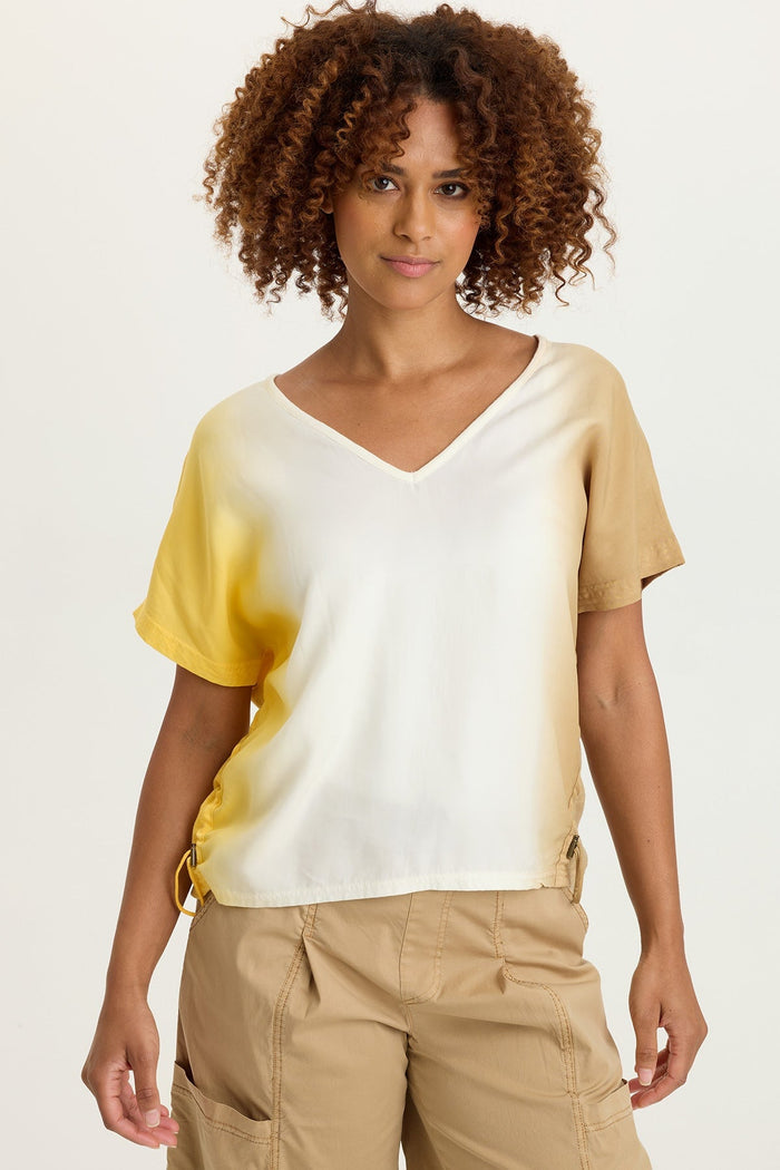 XCVI Dashell Twill Corded V-Neck Top