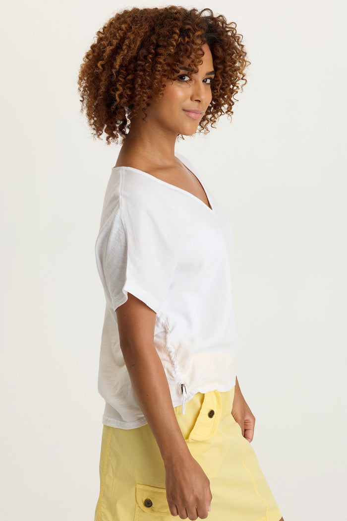 XCVI Dashell Twill Corded V-Neck Top