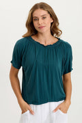 XCVI Deitra Jersey Shirred Tee