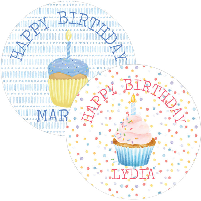 Design Your Own Plate - Cupcake Blue/Pink
