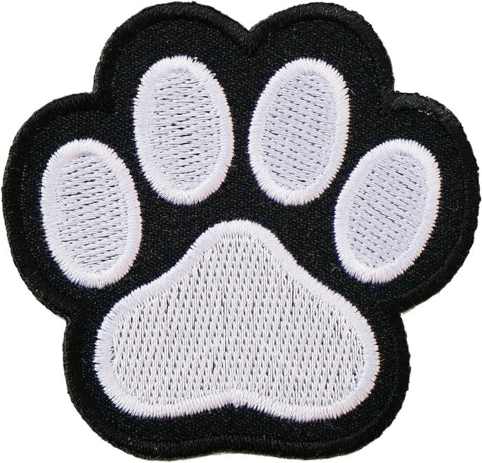 Dog Paw Print Embroidered Iron-On Patch
