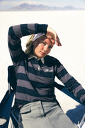 Elements Gray Striped Collar Sweatshirt