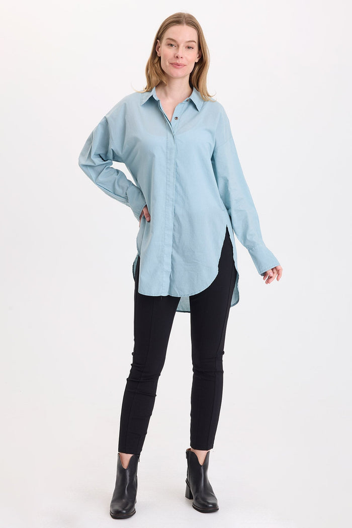 Wearables Ellard Voile High-Low Button-Up Blouse