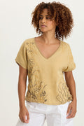 XCVI Embroidered Dashell Twill Top