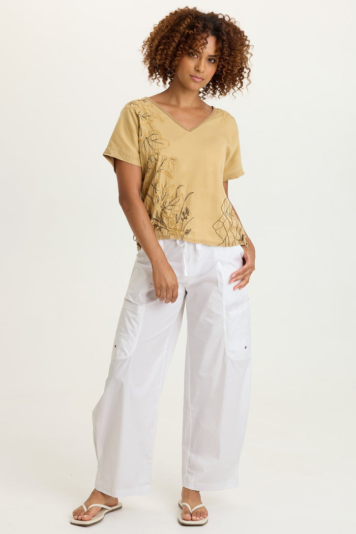 XCVI Embroidered Dashell Twill Top