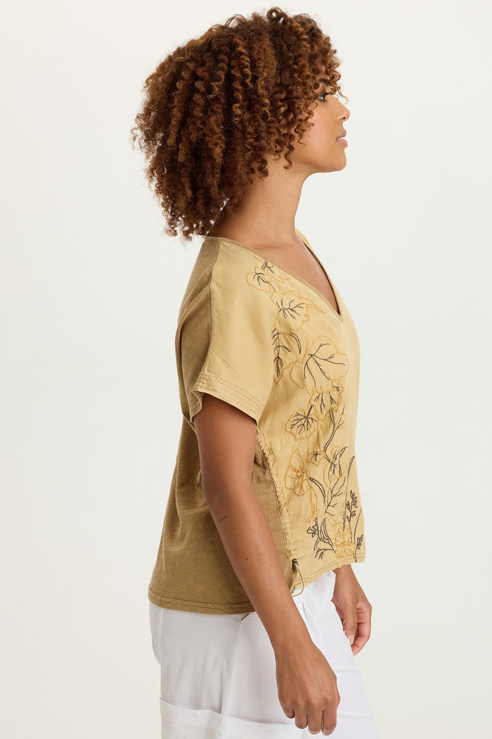 XCVI Embroidered Dashell Twill Top