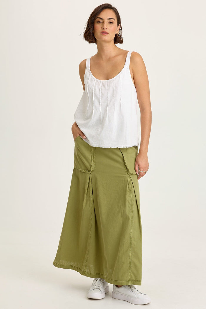 Wearables Emerie Linen Inverted Box Pleat Skirt