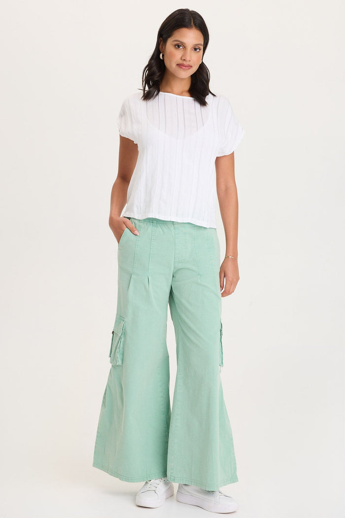 XCVI Erwin Side Pleats Cargo Wide-Leg Pant