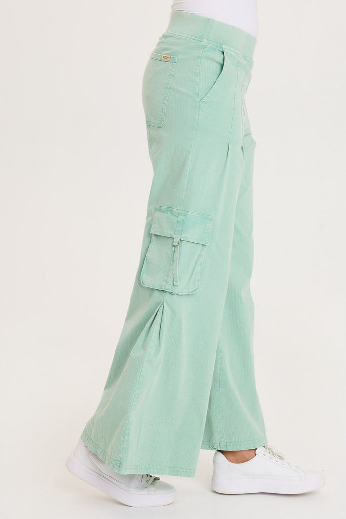 XCVI Erwin Side Pleats Cargo Wide-Leg Pant