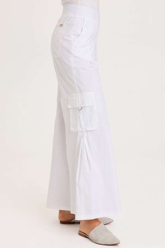 XCVI Erwin Side Pleats Cargo Wide-Leg Pant