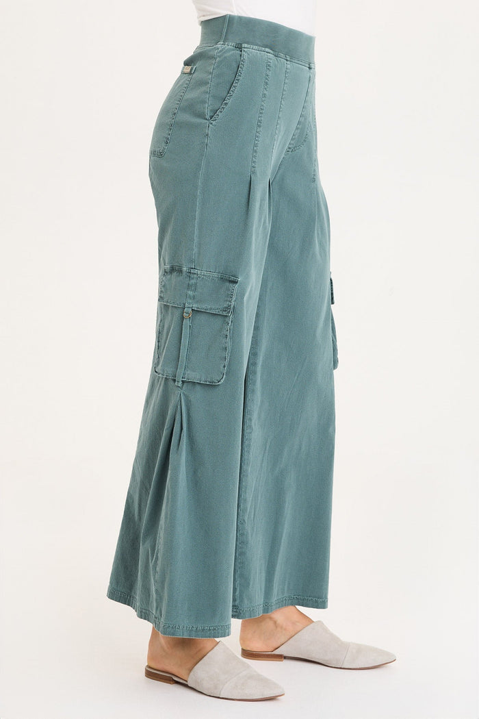 XCVI Erwin Side Pleats Cargo Wide-Leg Pant