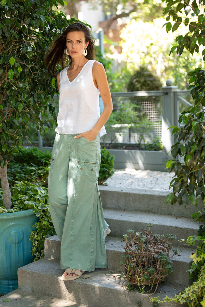 XCVI Estine Linen V-Neck Tank Top