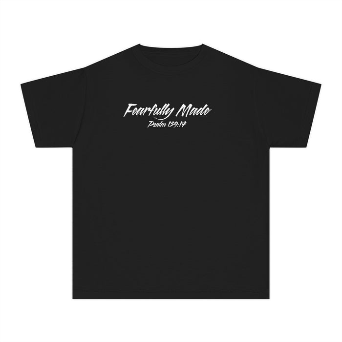 Fearfully Made Psalm 139:14 Boys Black T-Shirt