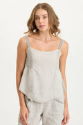 XCVI Fernley Linen Ruched Tank