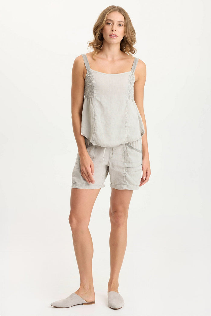 XCVI Fernley Linen Ruched Tank