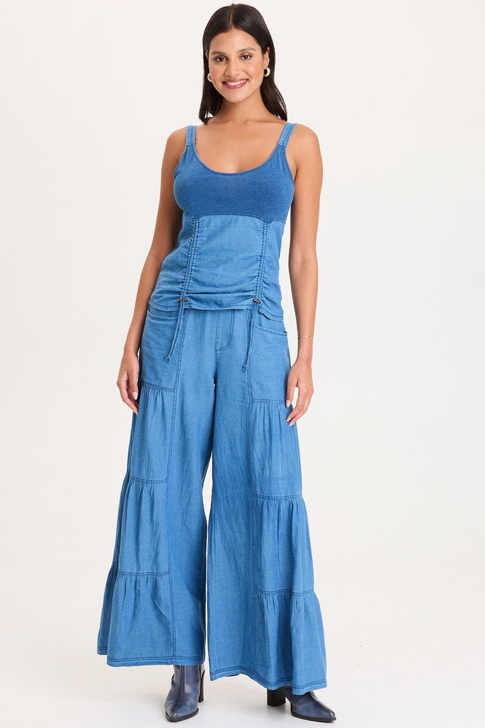 XCVI Fife Adjustable Cord Twill/Jersey Tank