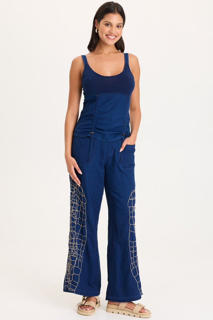 XCVI Fife Adjustable Cord Twill/Jersey Tank
