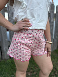 Floral Scalloped Shorts