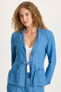 XCVI Floris Indigo Front-Tie Jacket