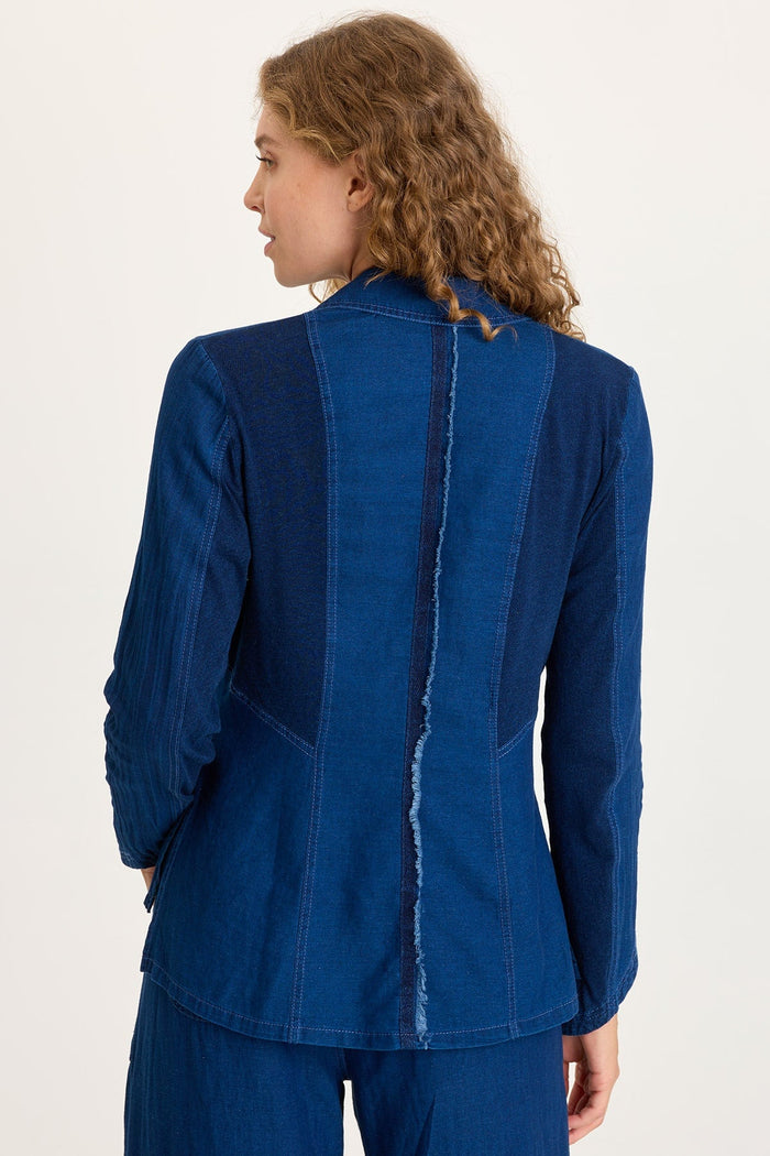 XCVI Floris Indigo Front-Tie Jacket