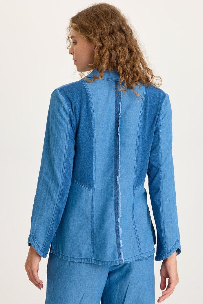 XCVI Floris Indigo Front-Tie Jacket