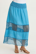 XCVI Fola Tiered Linen Crochet Skirt
