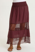 XCVI Fola Tiered Linen Crochet Skirt