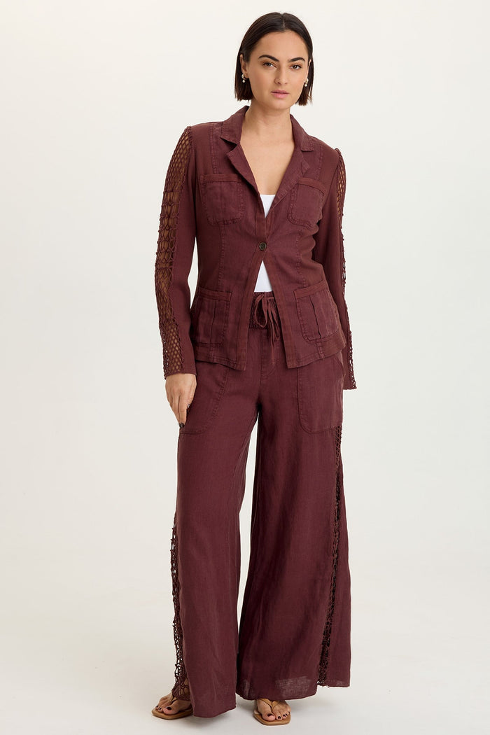 XCVI Garcia Linen Crochet Pant
