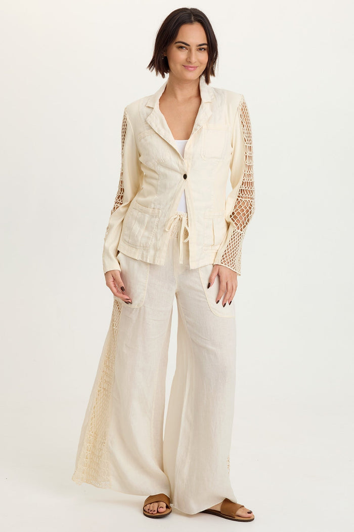 XCVI Garcia Linen Crochet Pant