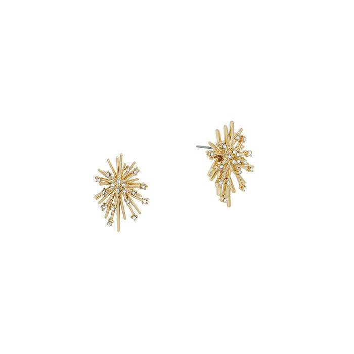 Gold Rhinestone Burst Stud