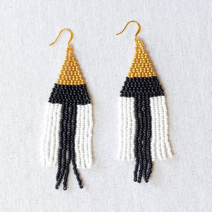 Gold Top Bead Earrings