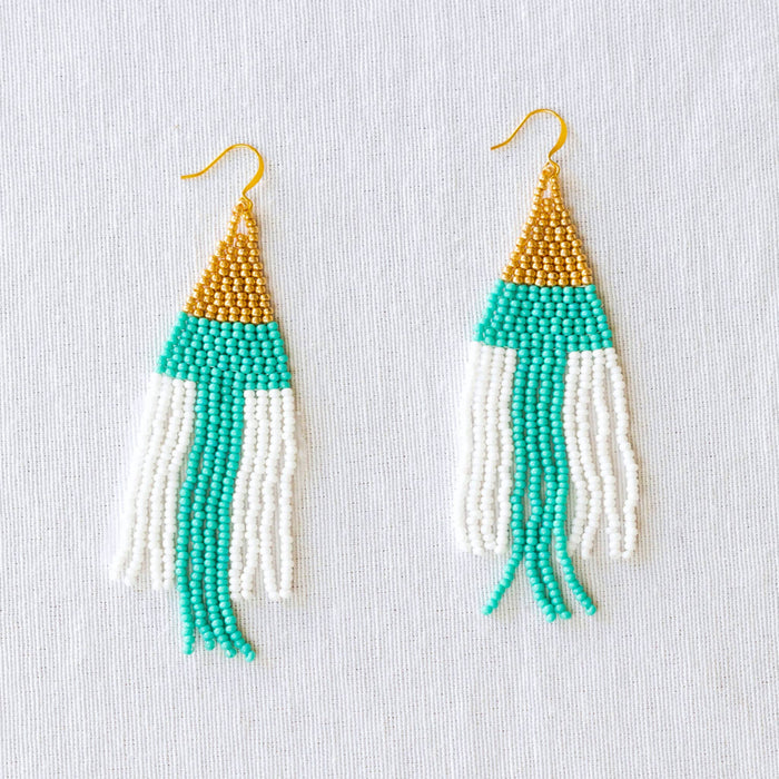 Gold Top Bead Earrings