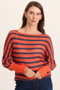 XCVI Gowen Stripe Knit Kimono Long Sleeves Top