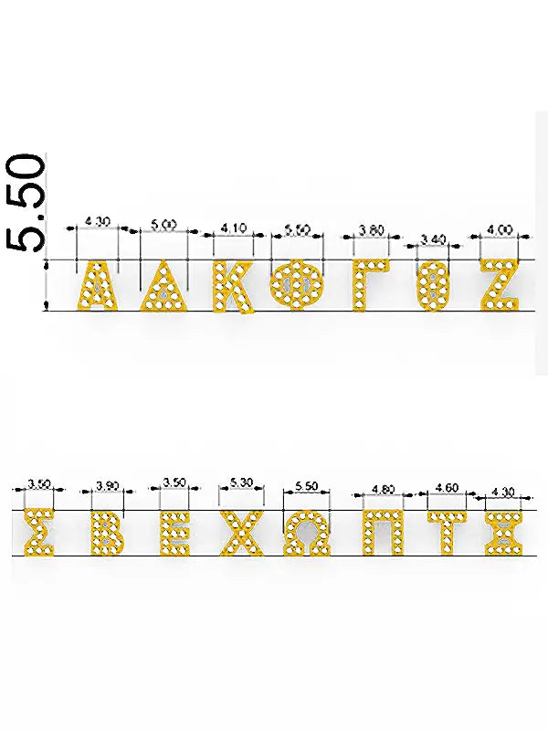 Greek Letter Studs