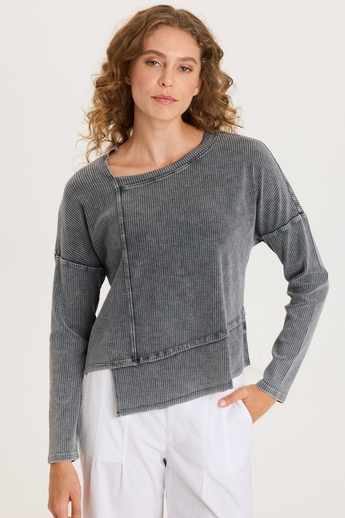 XCVI Hadden Asymmetrical Hem Long Sleeve Top