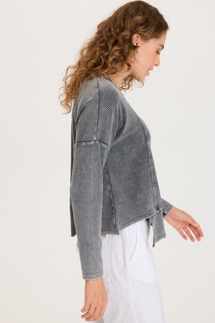 XCVI Hadden Asymmetrical Hem Long Sleeve Top