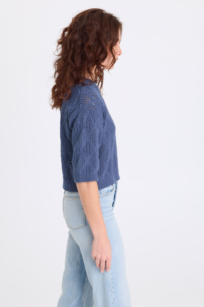 XCVI Halima Cotton Open-Knit Pullover