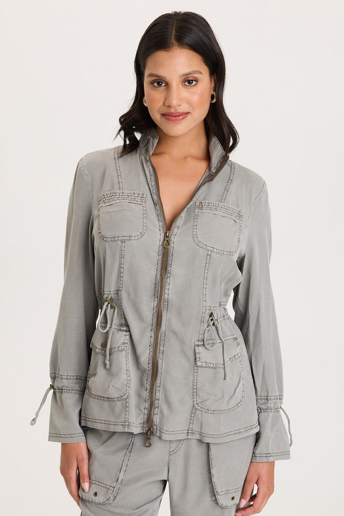 XCVI Hall Four Pocket Cinchable Twill/Rib Jacket