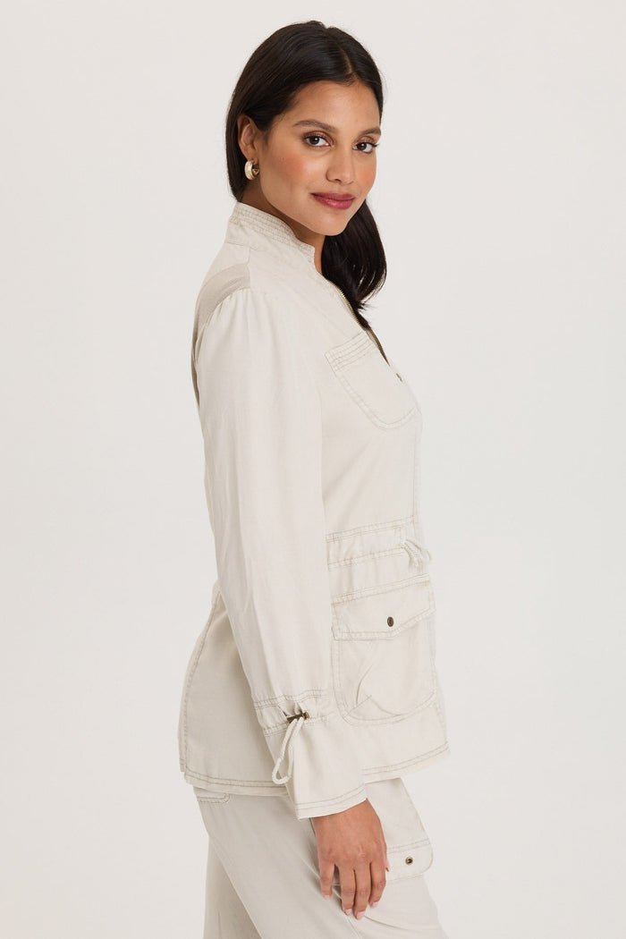 XCVI Hall Four Pocket Cinchable Twill/Rib Jacket