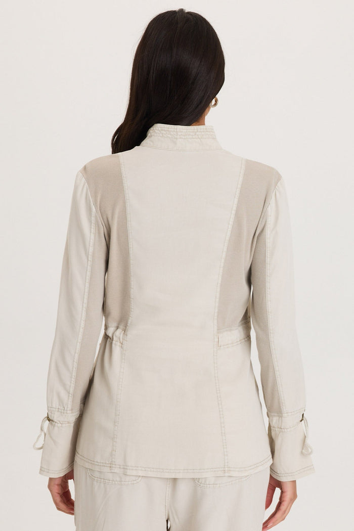 XCVI Hall Four Pocket Cinchable Twill/Rib Jacket