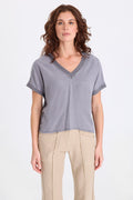 XCVI Hanno Soft Twill V-Neck Top