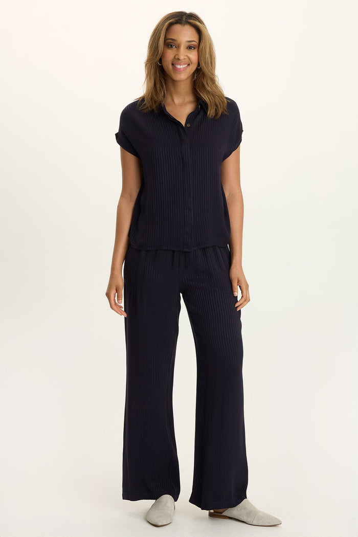 Wearables Harmon Satin Stripe Wide-Leg Pant