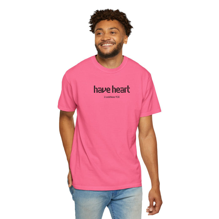 Have Heart 2 Corinthians 4:16 Men's Breast Cancer Awareness T-shirt